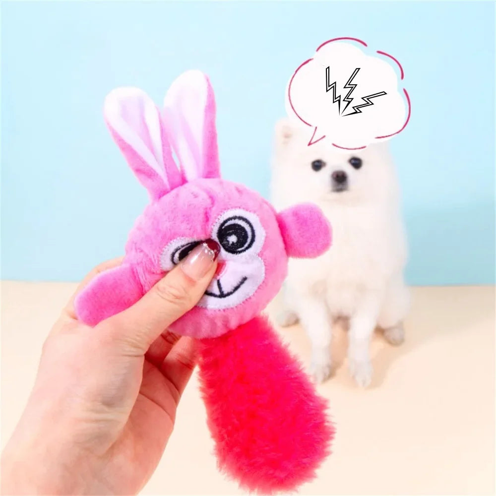 Juguete chirriante con forma de animales para perros pequeños, peluches, juguetes interactivos para masticar, accesorios para jugar con cachorros malteses.