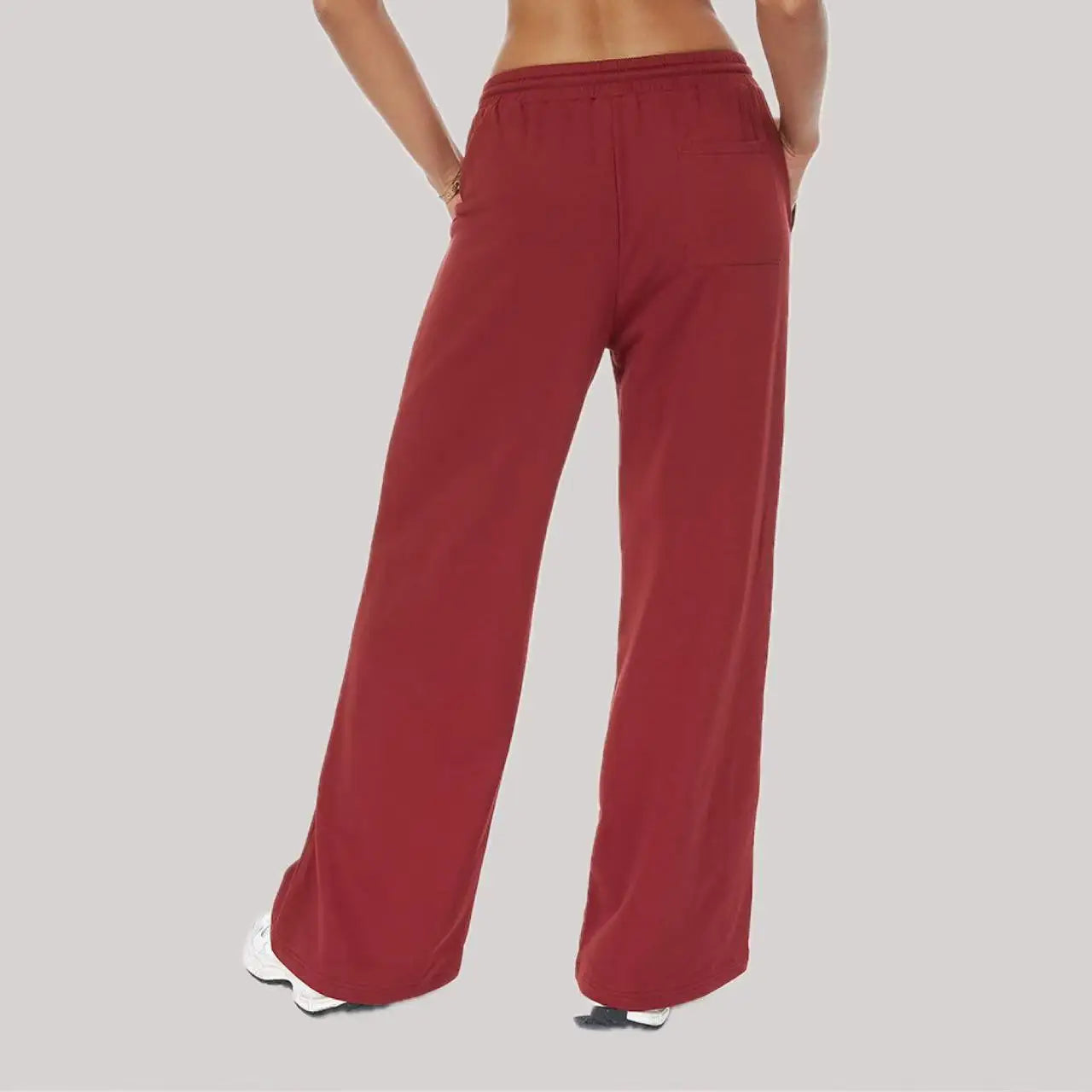 Women Winter Loose Fit Sports Pants High Waist Drawstring Weatpants With Pockets Straight Leg Yoga Pants Versatile Sports Pants
