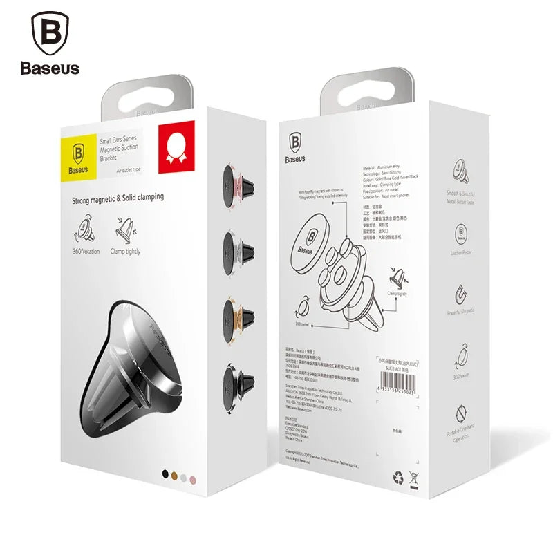 Soporte magnético para teléfono de coche Baseus para iPhone, Samsung y Xiaomi, 360 grados, para ventilación de aire.