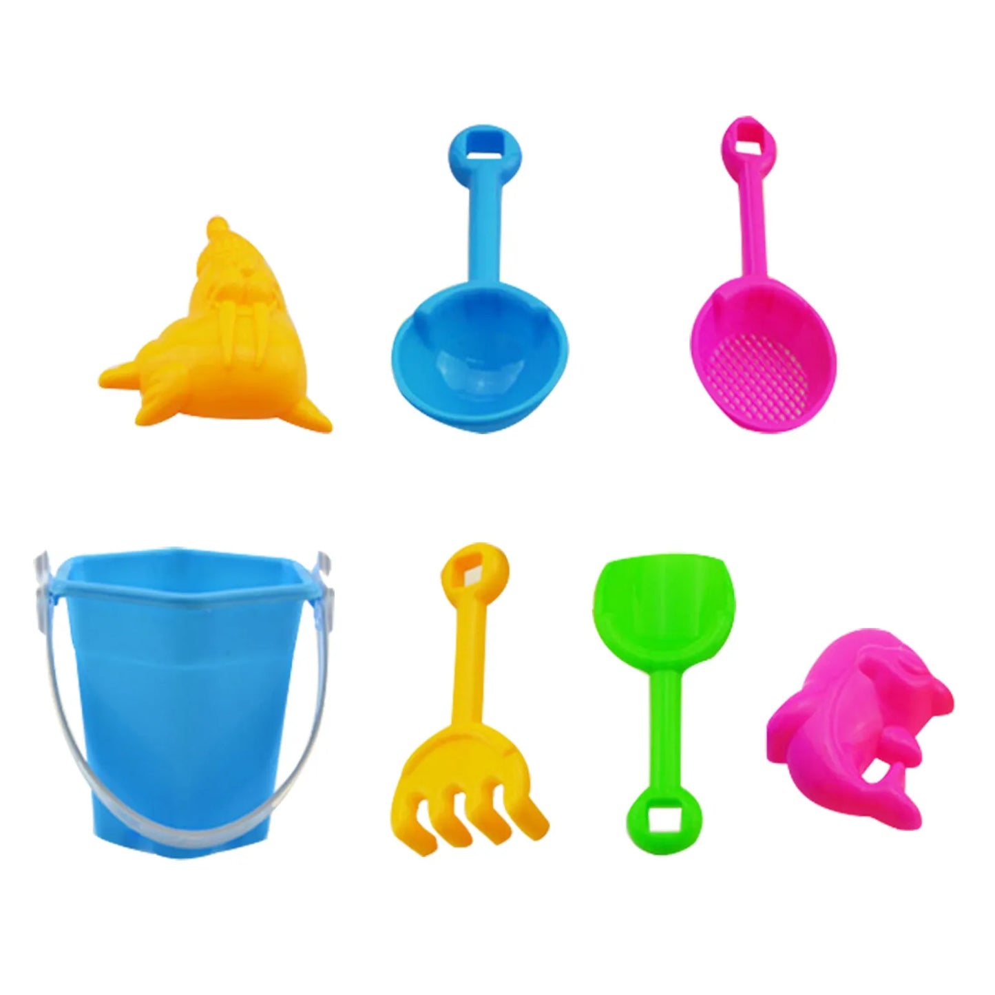 Juguetes para niños, juego de arena de playa de 7 piezas, arenero, juguete de verano para exteriores, regalos divertidos, juguetes para niños