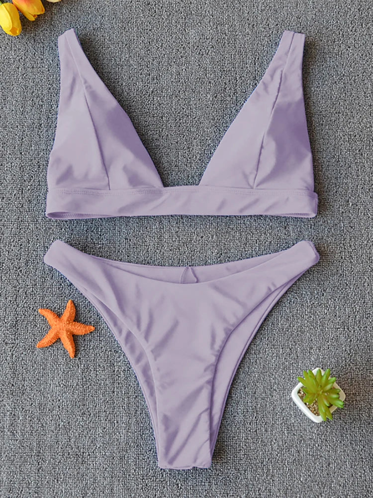 Bikini 2025 Micro Traje de Baño Sexy para Mujer, Traje de Baño Push Up, Conjunto de Bikini de Dos Piezas, Bañador Sólido, Traje de Baño para Mujer.