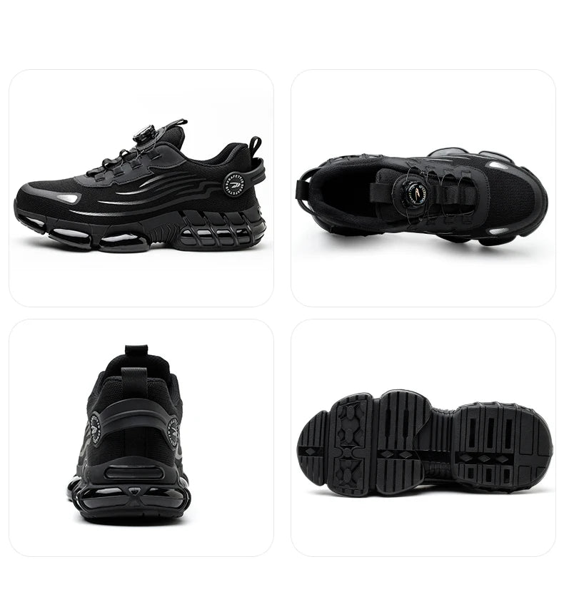 Small Size Rotary Buckle Work Safety Shoes For Men Air Soft Sole Lightweight Protective Work Sneakers Men and Women Shoes