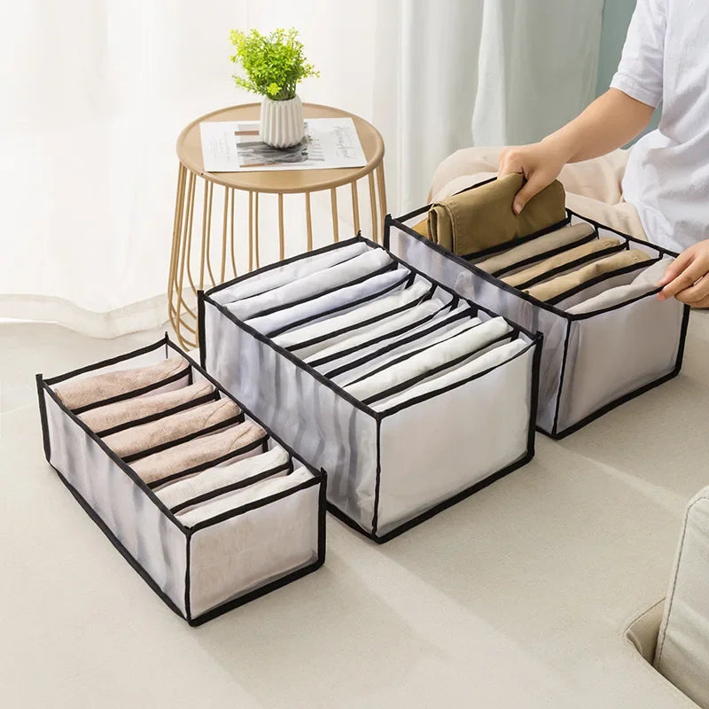 Caja de almacenamiento para organizar jeans, organizador de armario, sistema de organización de ropa, organizador de cajones, armario, organizador de almacenamiento de pantalones