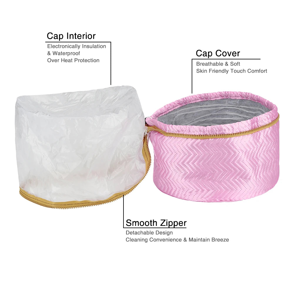 Gorro térmico para el cabello, gorro térmico para tratamiento del cabello, gorro de vapor para el cabello, gorro de enfermera para el cabello, gorro para el cuidado del cabello, enchufe europeo