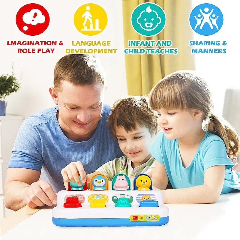 Juguete sensorial interactivo para bebés, juguete de causa y efecto, juegos de desarrollo para bebés, juguetes educativos Montessori de aprendizaje.