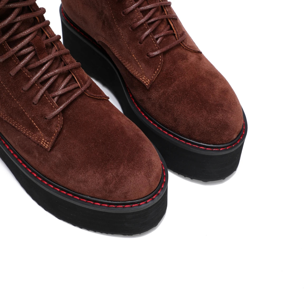 Botas de mujer de nuevo estilo con suela gruesa y cremallera trasera con cordones ajustables