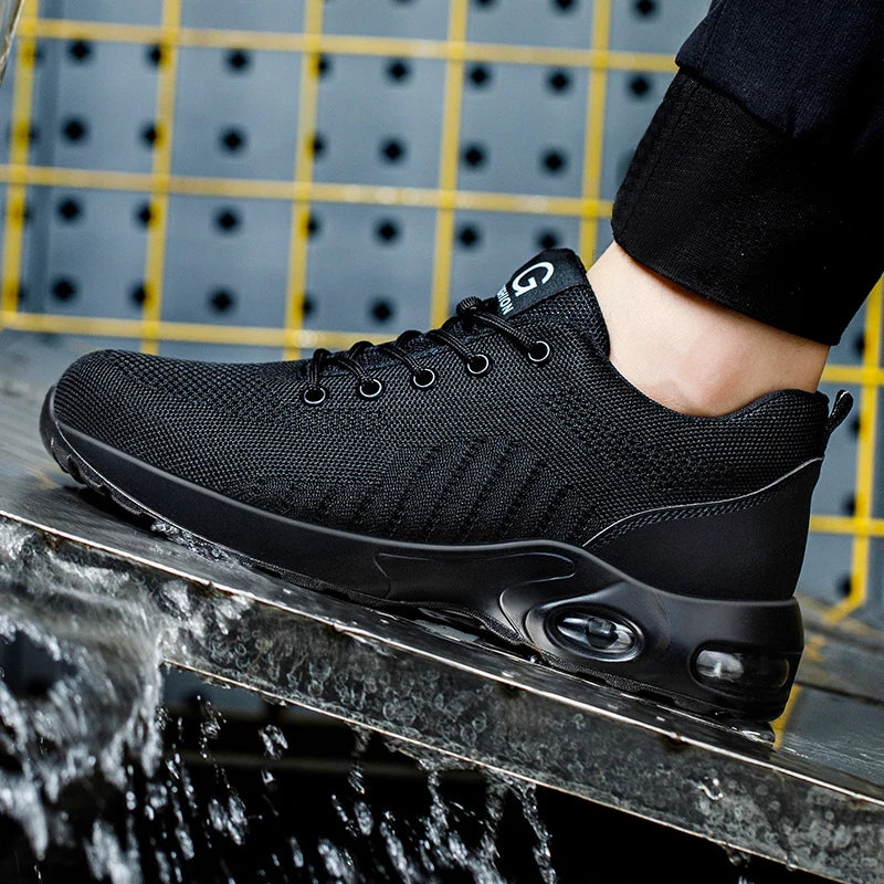 Botas de seguridad con puntera de acero para hombre, zapatos de trabajo antigolpes, botas de seguridad indestructibles, botas tácticas.