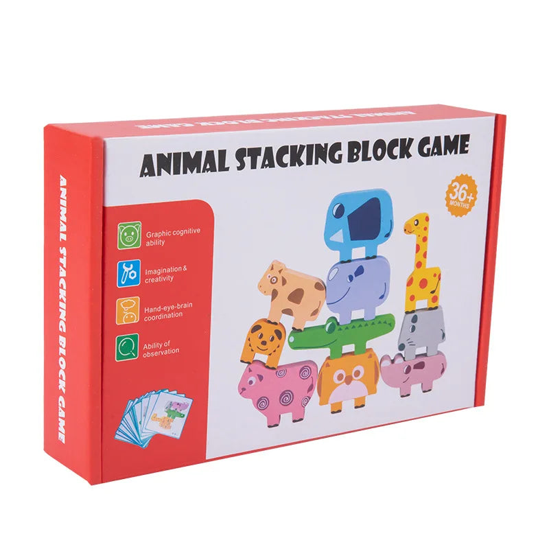 Juguetes Montessori para bebés, bloques de madera con forma de animales, juguetes para clasificar y apilar para niños de 2 a 4 años, regalos para niñas y niños, juguetes educativos para niños.