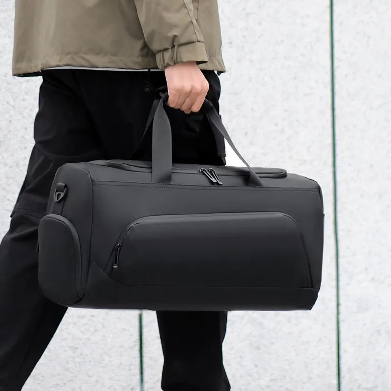 Bolsa deportiva de gimnasio, bolso de mano de gran capacidad, bolsa de viaje portátil, multicompartimento con espacio para guardar zapatos, perfecta para vacaciones y gimnasio.
