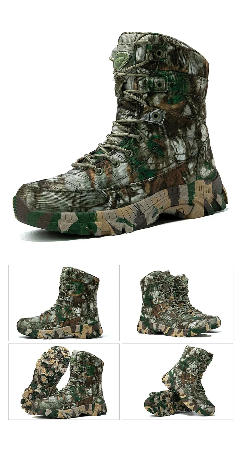 2024 Men boots Tactical Shoes High Top Hiking Durable  Anti-Slip Outdoor Climbing Trekking shoe Military Tactical Low Boots