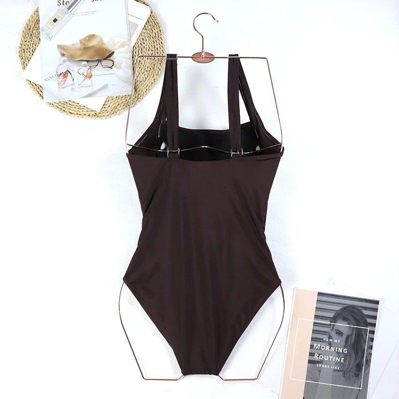 Traje de baño de una pieza sexy para mujer 2024, push up, talla grande, control de abdomen, monokini, ropa de playa, traje de baño vintage.