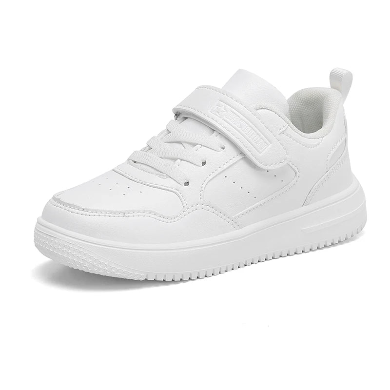Zapatillas deportivas blancas de moda para niños 2025, calzado deportivo informal para niños y niñas, antideslizantes, para exteriores, cómodas para caminar.