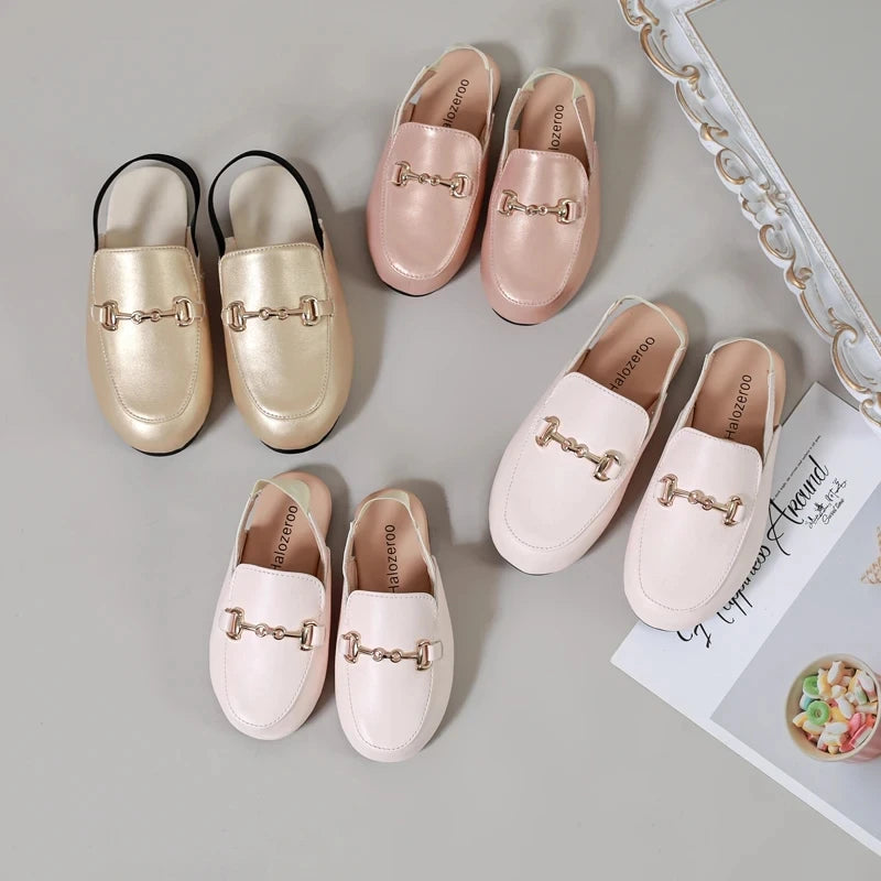 Zapatos para niños, sandalias negras para exteriores, zapatillas para niñas pequeñas, zapatos planos suaves de marca, sandalias de princesa, zapatos sin cordones de verano