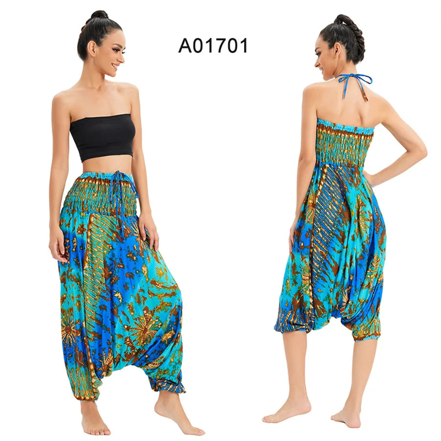 Bohemian Pants Women Pantalones Mujer Hippie High Waist Rayon Harem Baggy Boho Yoga Beach Wear Pour Femme Calca Feminina Printed