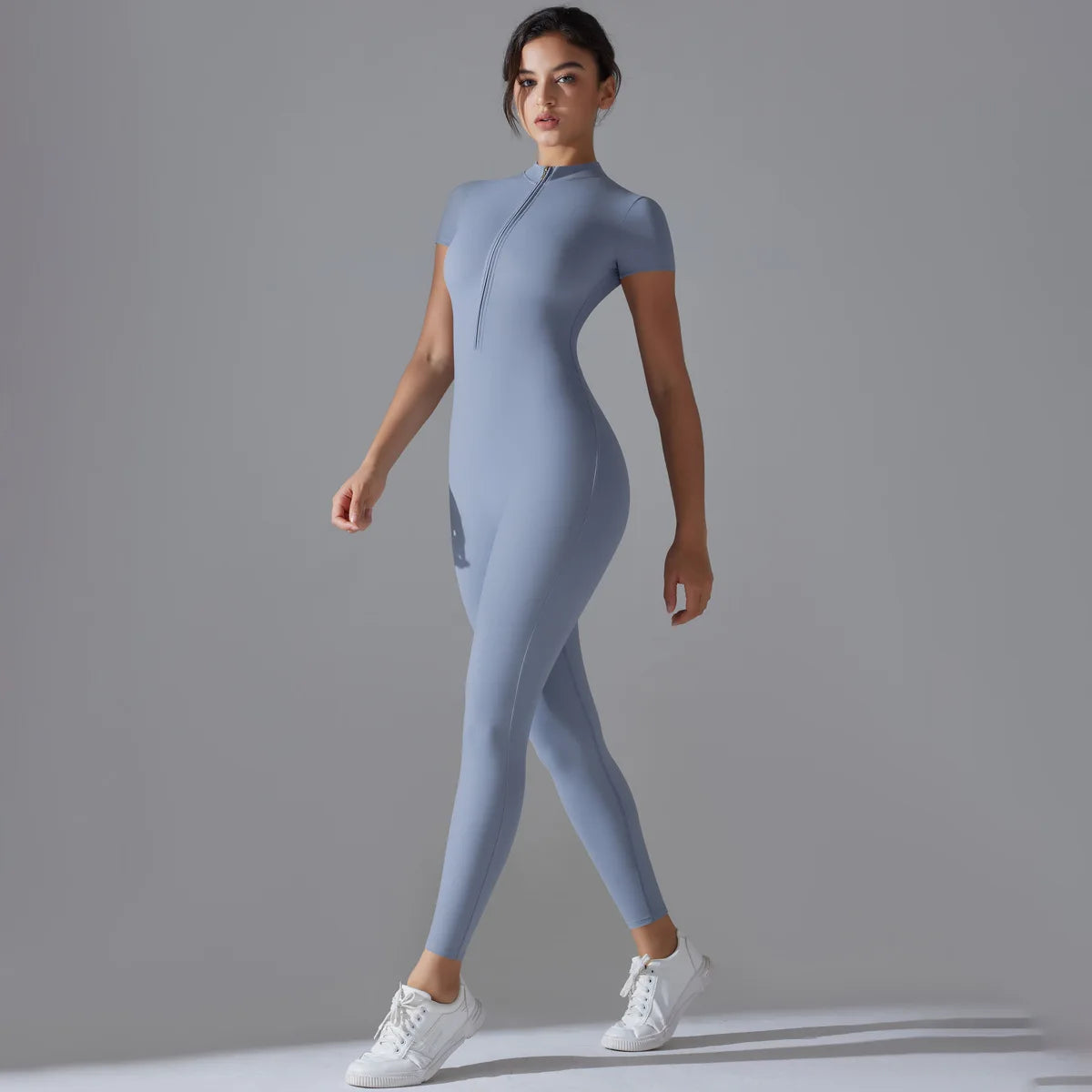 Women Zipper Bodysuits Fitness Sports Bodysuit Yoga Suit Breathable Quick Drying Sports Yoga Clothing Women Gym Push Up Workout