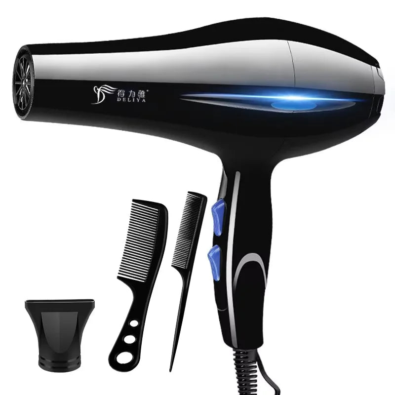 Secador de pelo profesional de 2200 W, potente, de calentamiento rápido, con ajuste de frío y calor, con aire iónico y colector de aire.