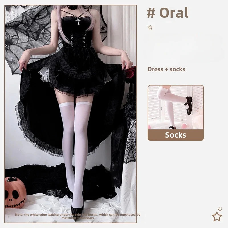European and American Diablo Gothic Halloween Costume Ladies Dress Dovetail Witch Vampire Bride Performance Costume