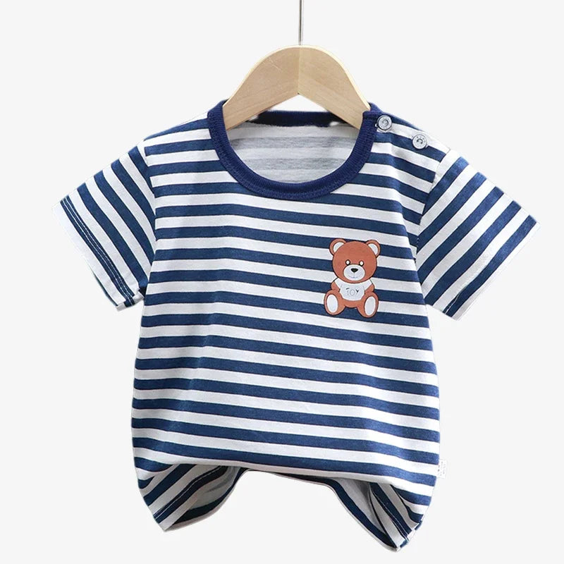 Ropa para niños, camisetas, ropa para niños, camisetas de verano para niños y niñas, camisetas de dibujos animados, ropa de manga corta, 100 % algodón, ropa para bebés