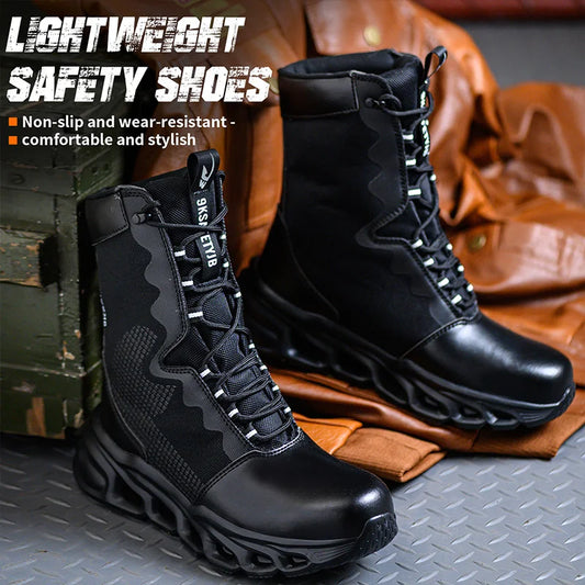 Zapatillas de trabajo con puntera de acero, zapatos de seguridad para hombre, calzado de trabajo nuevo a prueba de perforaciones, botas indestructibles, calzado de seguridad ligero.