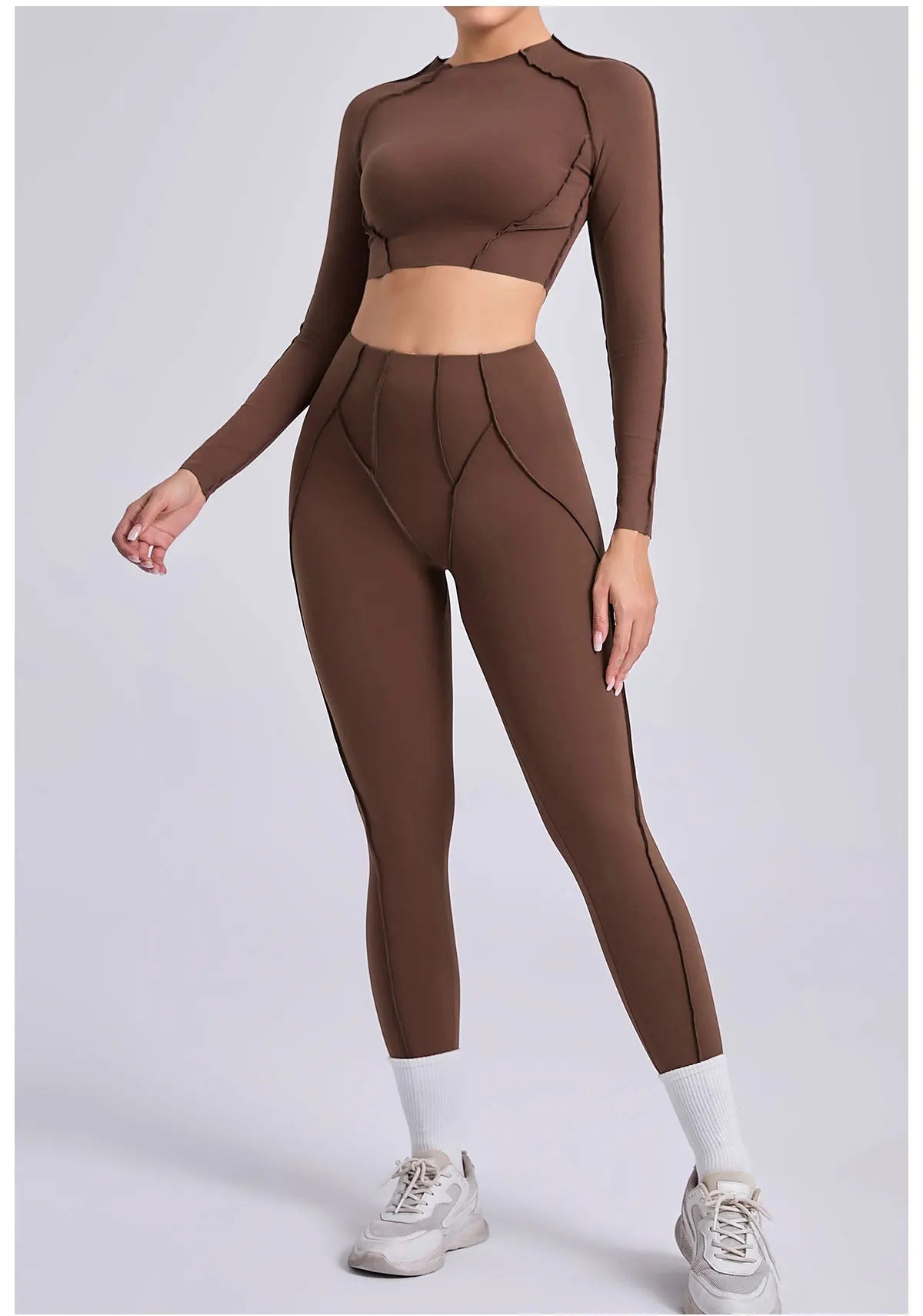 Yoga Set Workout Tracksuits 2 Pieces Gym Clothes Sportswear Yoga Suits For Women Fitness Set Sports Long Sleeved Gym Leggings