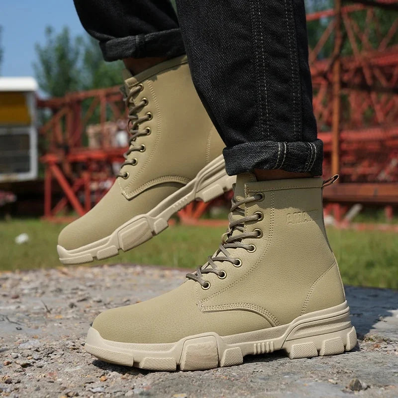 Anti-spark Welder Shoes Men's High Top Work Safety Boots Puncture Proof Construction Safety Shoes Men Platform Boots