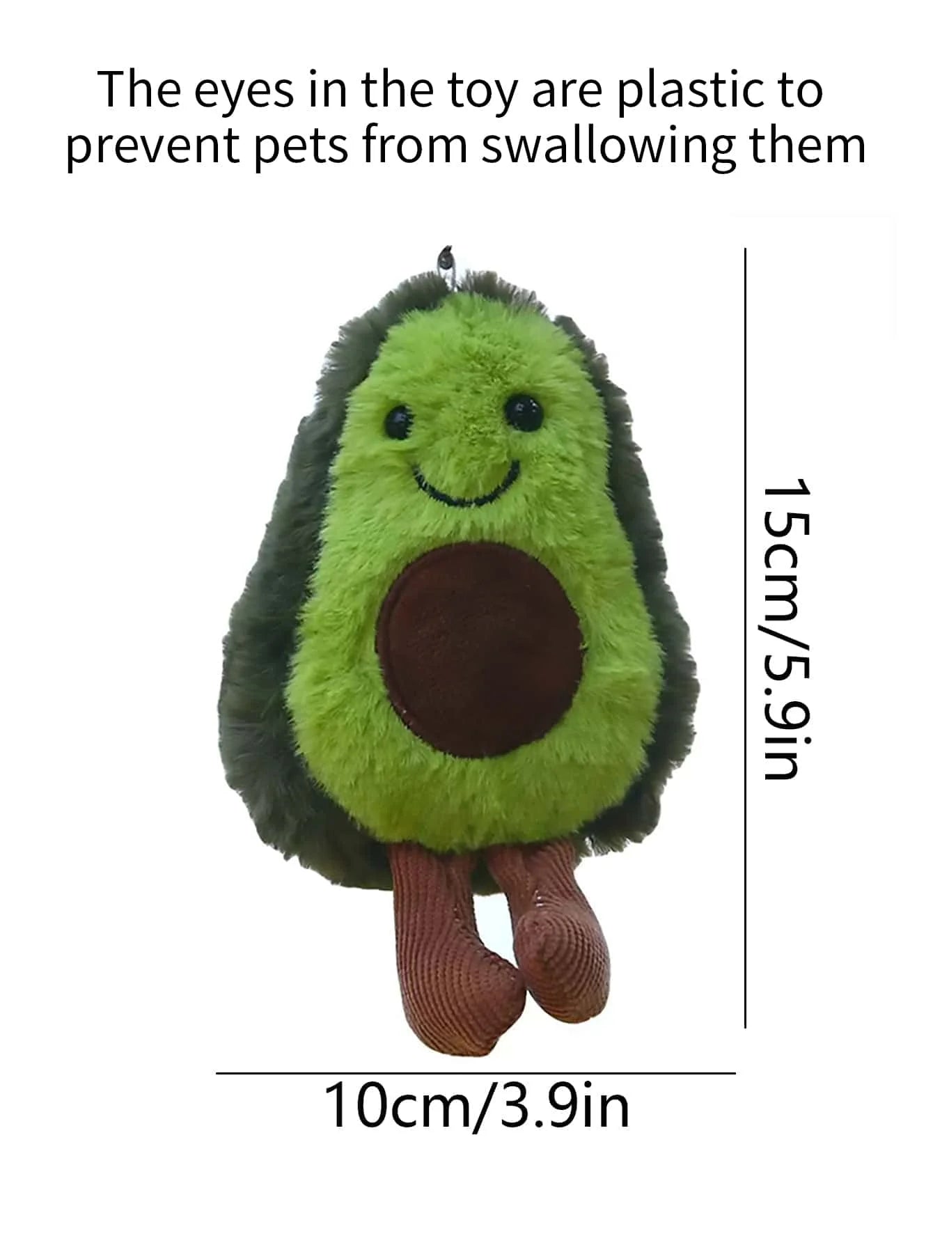 Un lindo juguete de peluche de aguacate para mascotas, adecuado para la compañía diaria de perros pequeños y medianos.