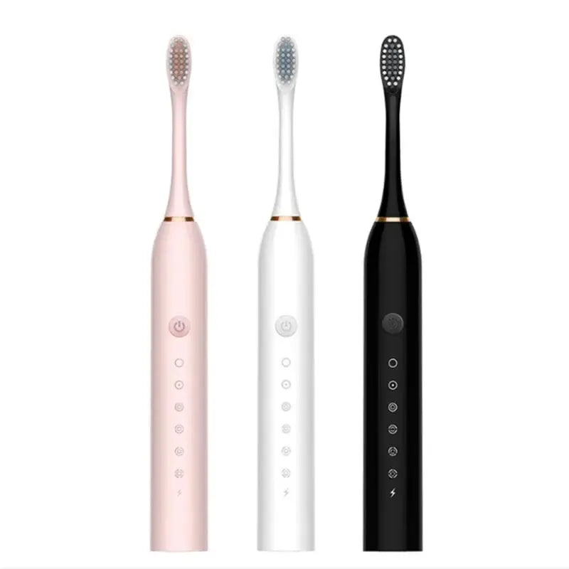 Cepillo de dientes eléctrico ultrasónico de seis velocidades, para el hogar, suave, con carga USB, impermeable, limpiador de dientes automático para adultos, juego para parejas
