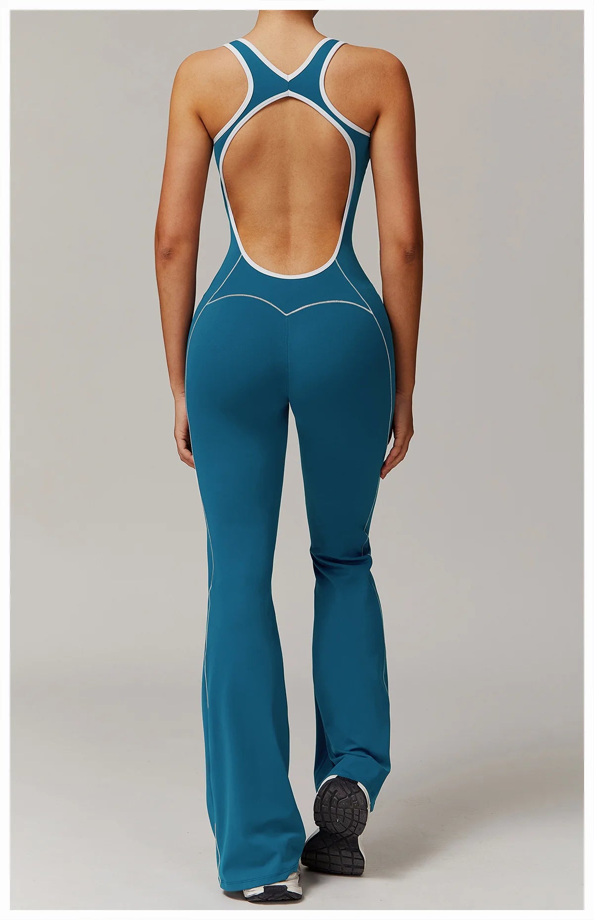 Conjunto de ropa deportiva de yoga con espalda cruzada para mujer, monos de una pieza con bloques de color, monos deportivos sin mangas, conjunto de gimnasio