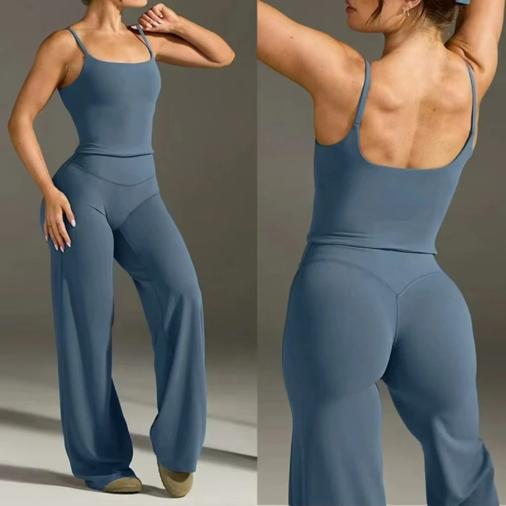 Active Wide Legging High Waist Sporty leggings woman Sports Long Pants Seamless Scrunch Hip-lifting Wide-leg pants