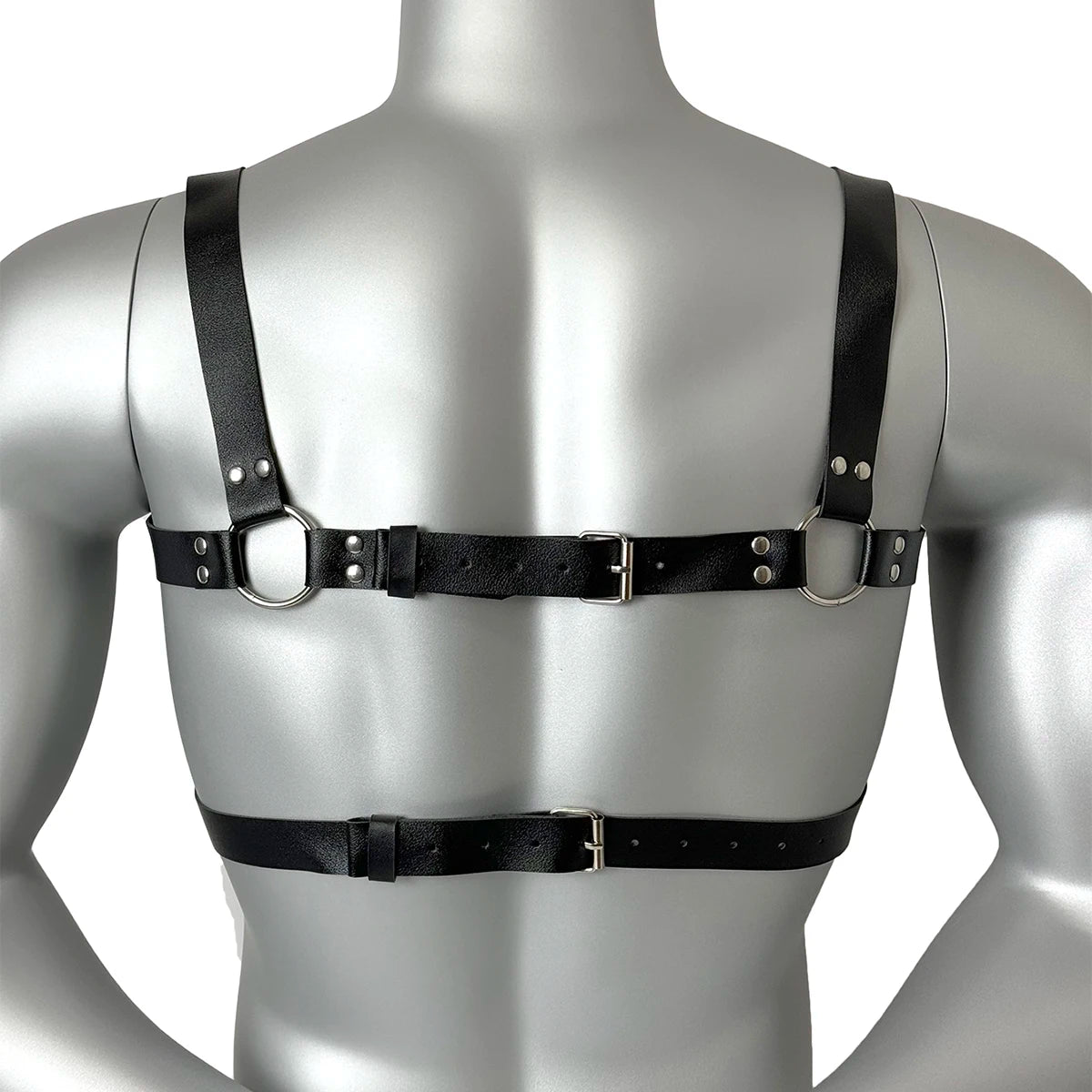 Ropa fetichista para hombres, cinturón de pecho de cuero sintético, arnés ajustable, BDSM, gótico, punk, accesorios eróticos, lencería bondage.