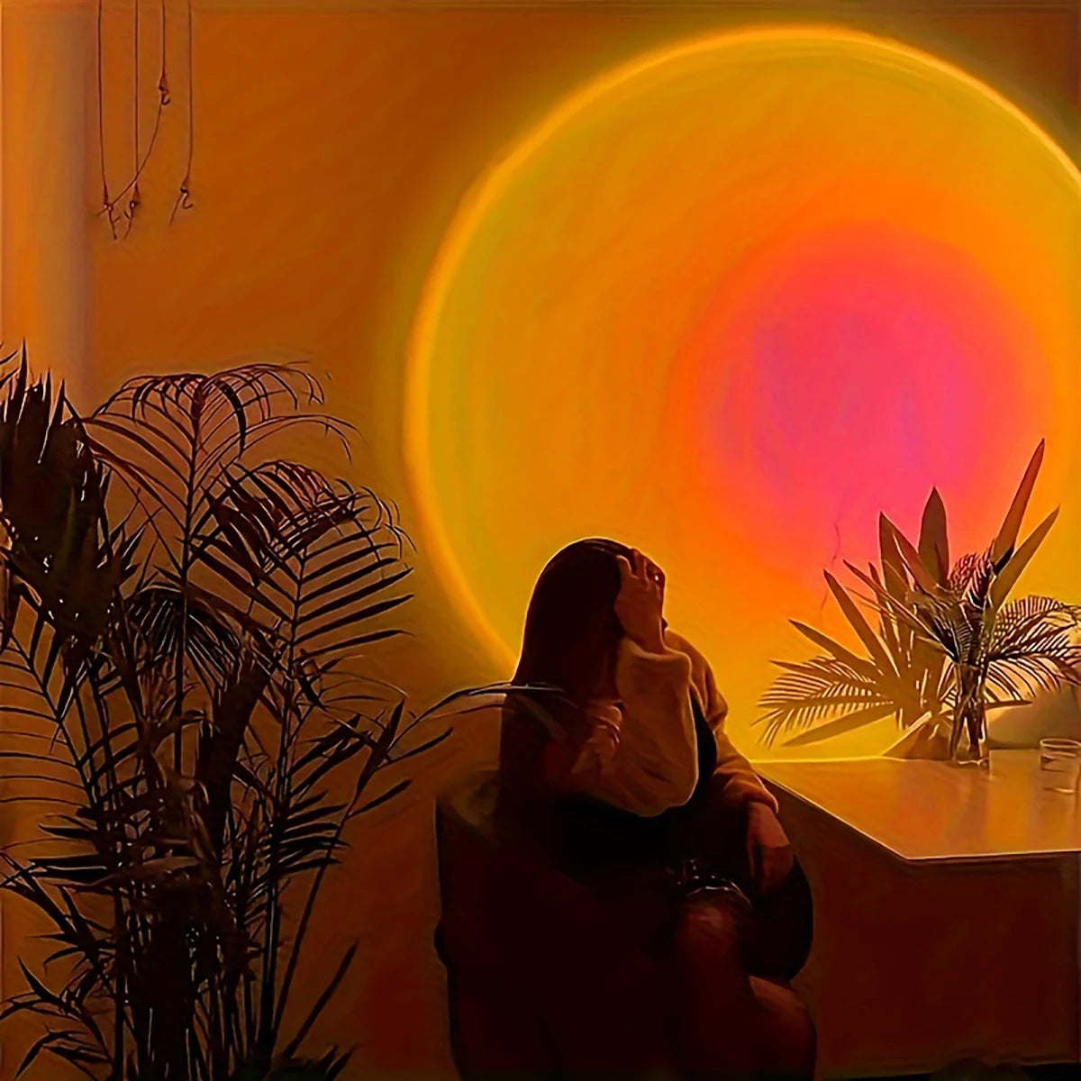 Lámpara de atardecer: crea un ambiente sereno al anochecer con una maravillosa iluminación de atardecer. Perfecta para la decoración del hogar y la relajación.