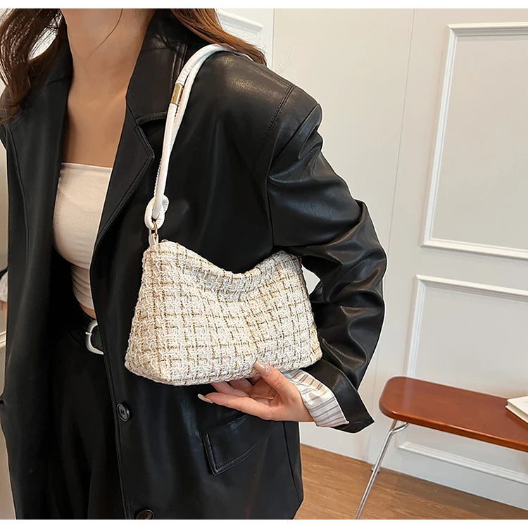 Bolso de hombro de invierno para mujer, bolso de mano con cremallera, bolso de mano informal de moda, bolso cruzado
