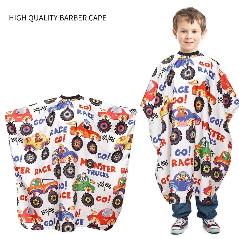 Capa de corte de pelo infantil con dibujos animados, impermeable, para peluqueros – Artículos de peluquería y cuidado del cabello