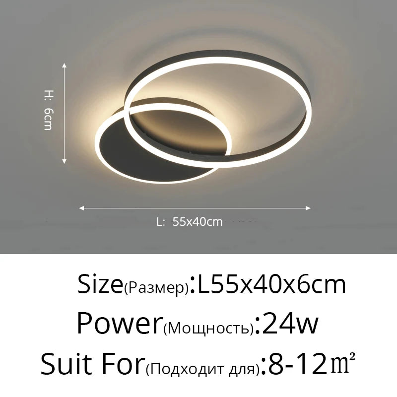 Lámparas de araña LED modernas, iluminación interior para sala de estar, estudio, dormitorio, lámparas de anillos redondos, lámparas de araña con lustre para vestíbulo, luminarias
