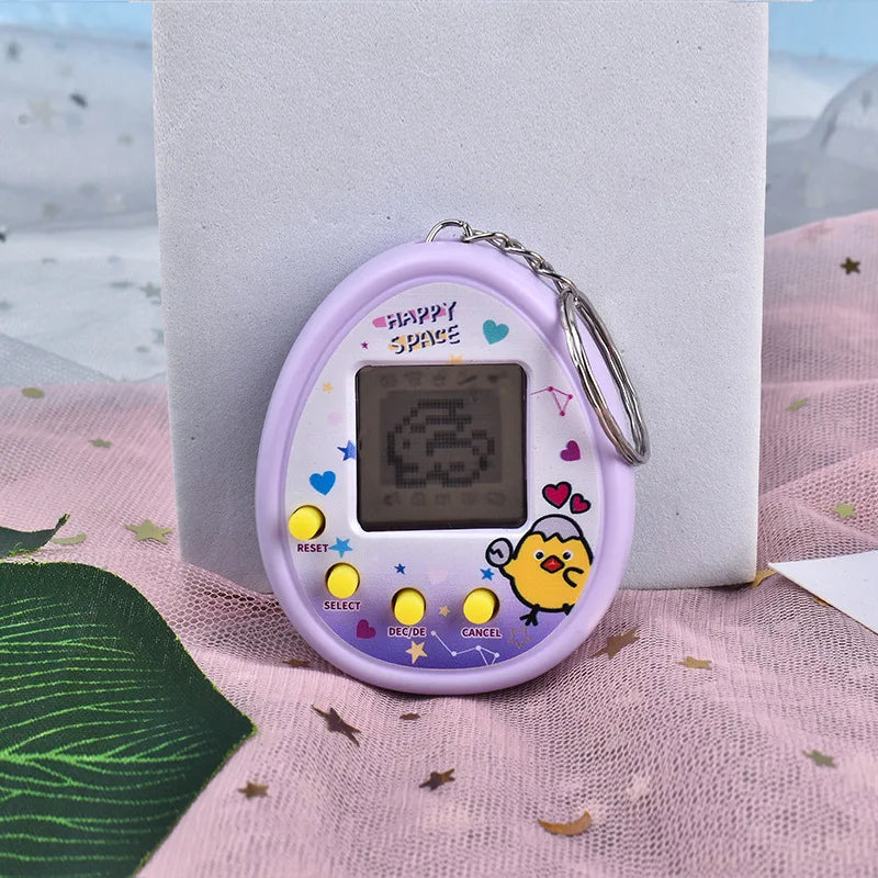 Mascotas electrónicas, juguetes virtuales, Tamagotchi, animales cibernéticos nostálgicos, juguetes digitales para niños.