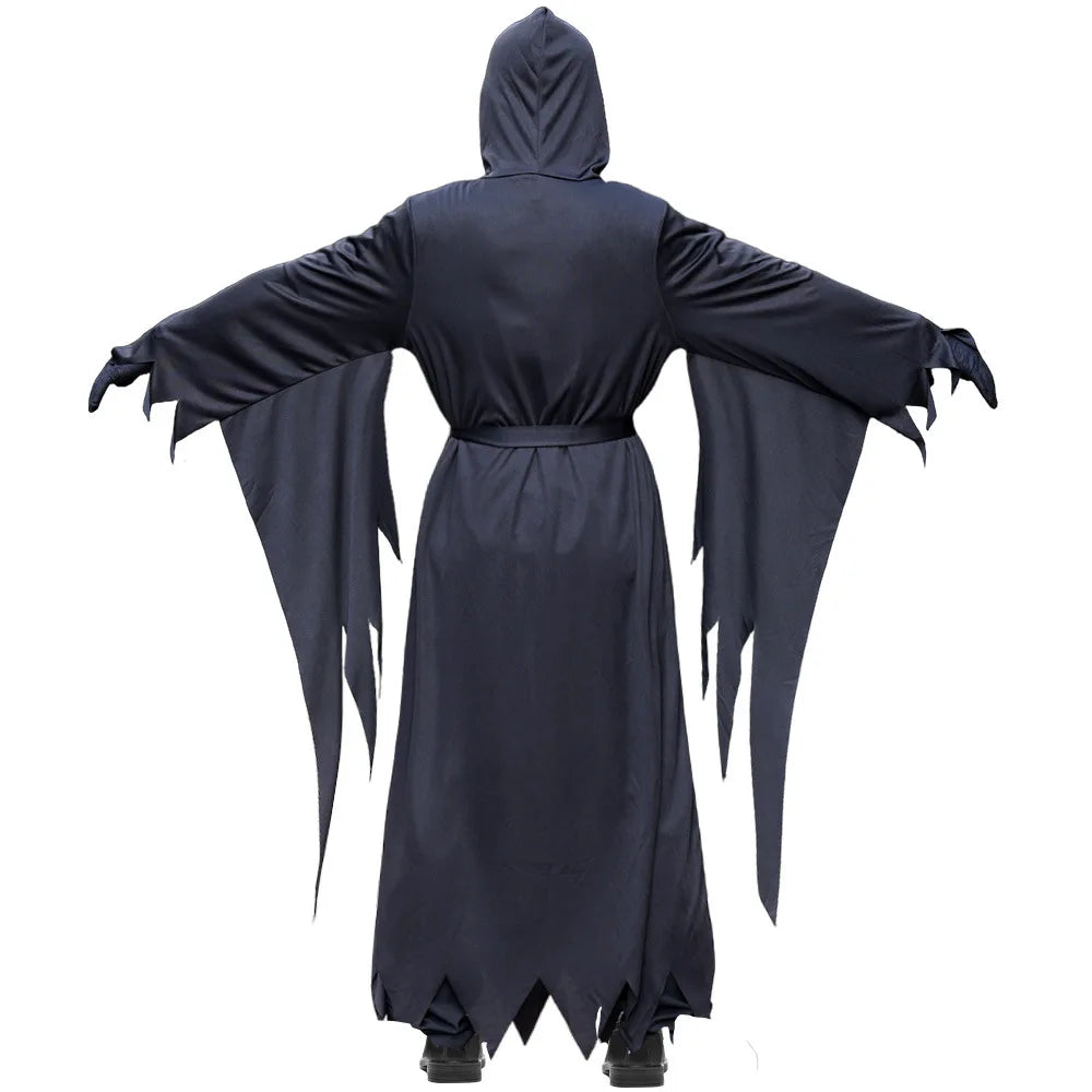Kids Adult Horror Scary Costume Boys Girls Death Ghostface Dress Halloween Costume Children Ghost Robe Mask Costume