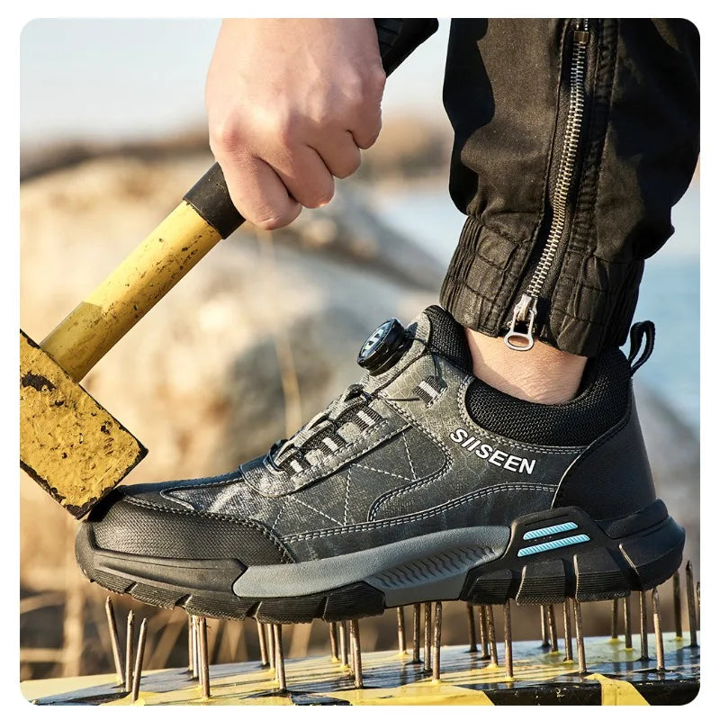 Nuevos zapatos de seguridad para hombre, zapatos de trabajo resistentes a perforaciones, calzado de protección para hombre, botas de trabajo resistentes al desgaste, botas tácticas.