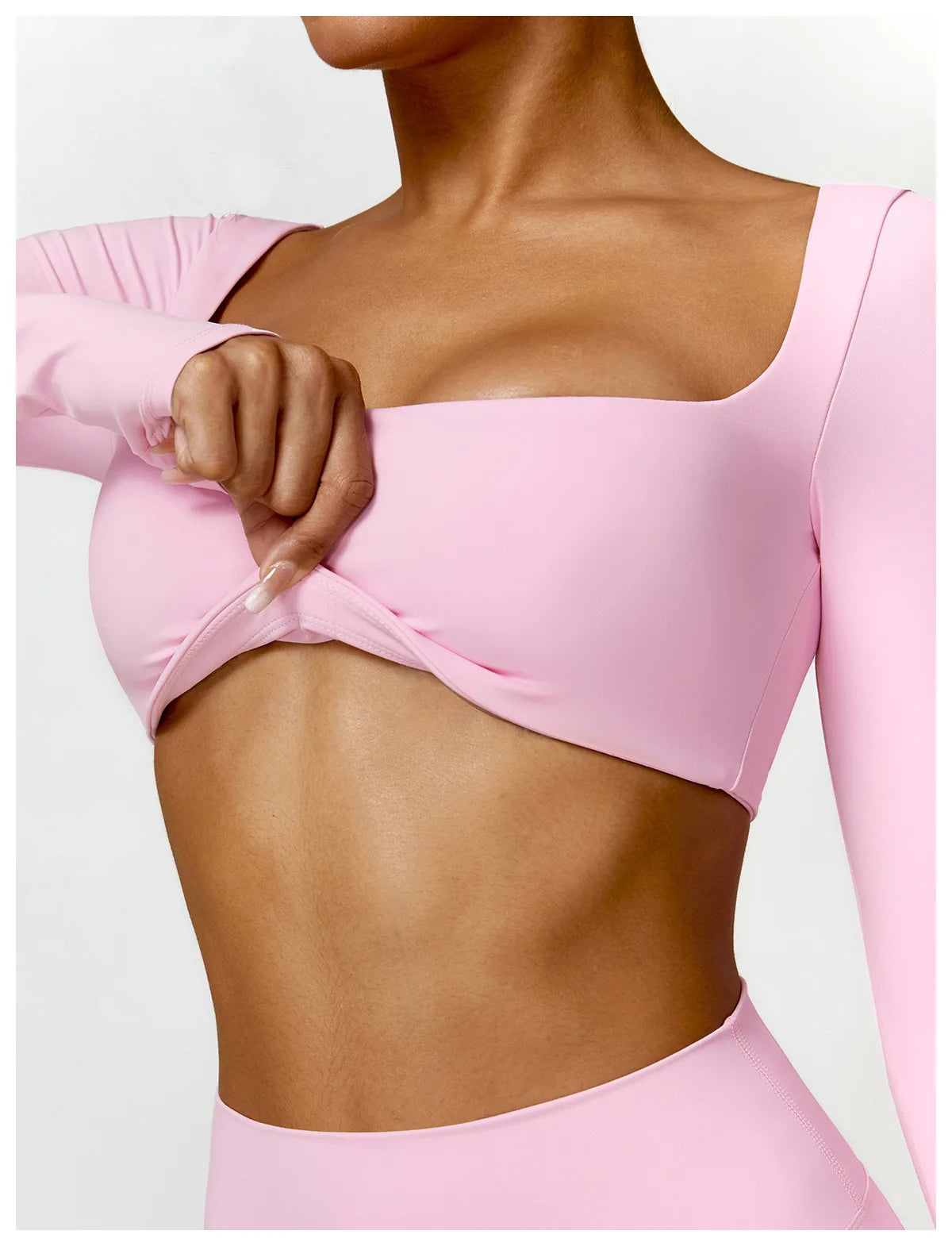 Conjunto deportivo de 2 piezas para mujer, de secado rápido, para gimnasio, chándal para correr, entrenamiento, camiseta deportiva de manga larga, ropa de yoga