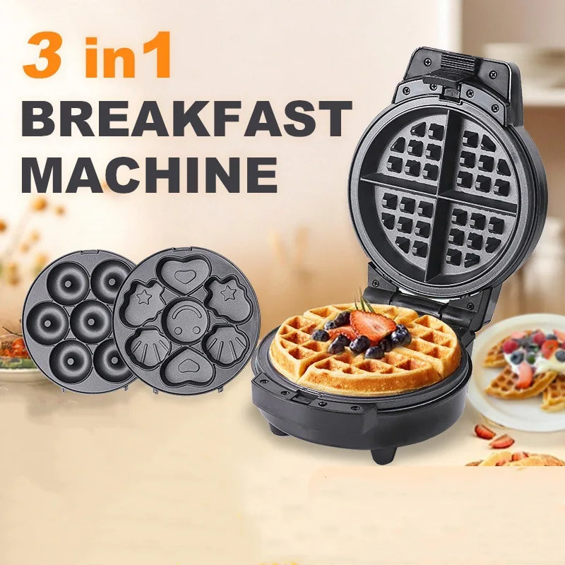 Máquinas para hacer waffles. Máquina de desayuno multifuncional. Máquina para hacer waffles desmontable. Máquina para hacer sándwiches. Máquina para hacer donas. Máquina para hacer desayuno casero.