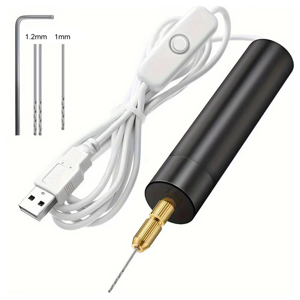 Mini taladro eléctrico de mano, bricolaje, USB, herramientas para resina epoxi, fabricación de joyas, artesanía en madera, grabado, pluma.