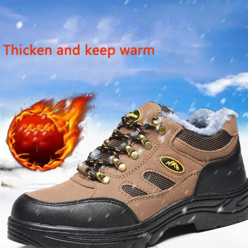 Zapatos de Seguridad 2023 Nuevos Zapatos de Seguridad de Invierno para Hombre, Felpa Abrigada, Alta Calidad, Trabajo al Aire Libre, Tallas Grandes, Sepatu Safety