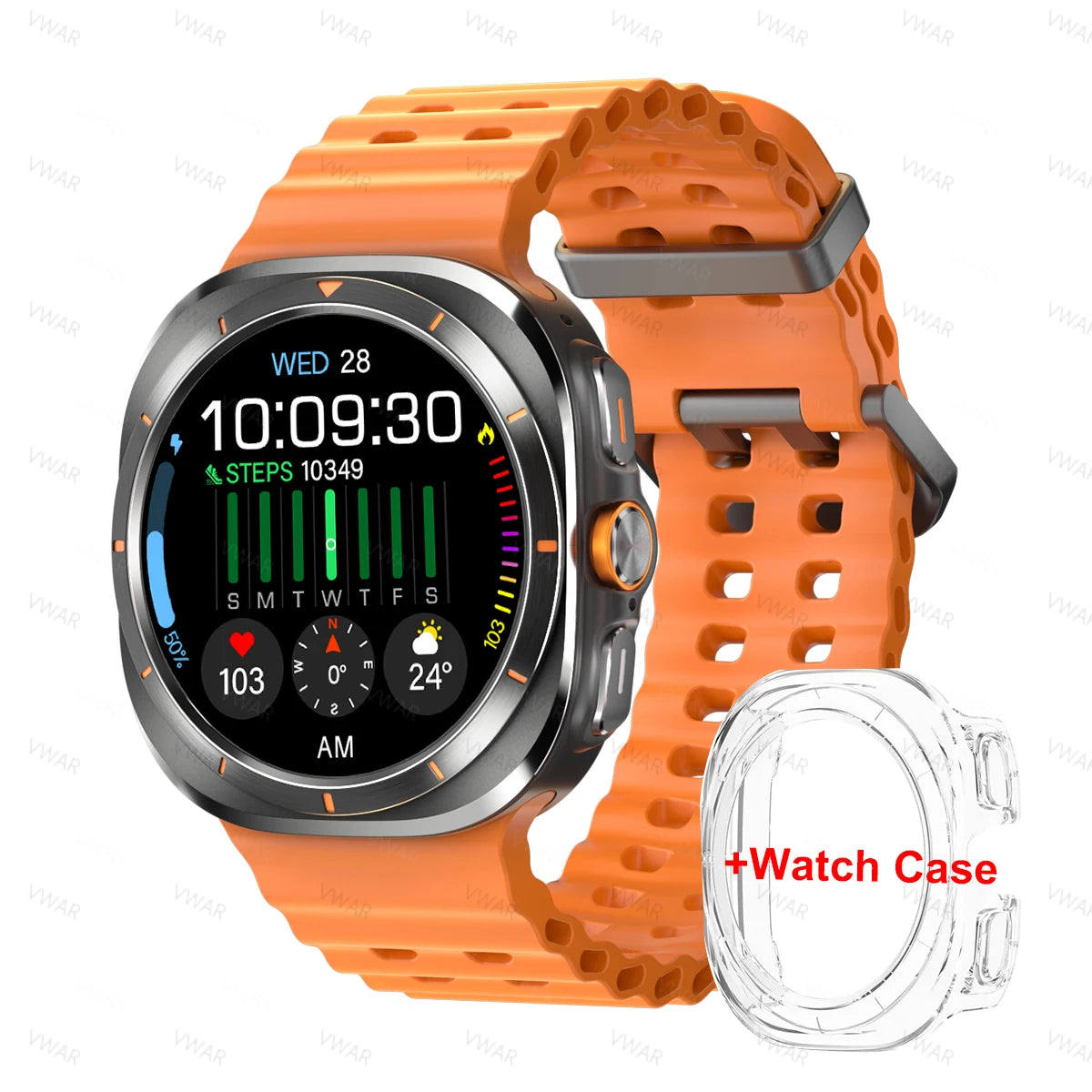 Reloj inteligente Vwar Watch 7 Ultra de 47 mm, IP68, resistente al agua, Bluetooth, llamadas, brújula, para hombre y mujer, pantalla AMOLED de 1,43", SpO2