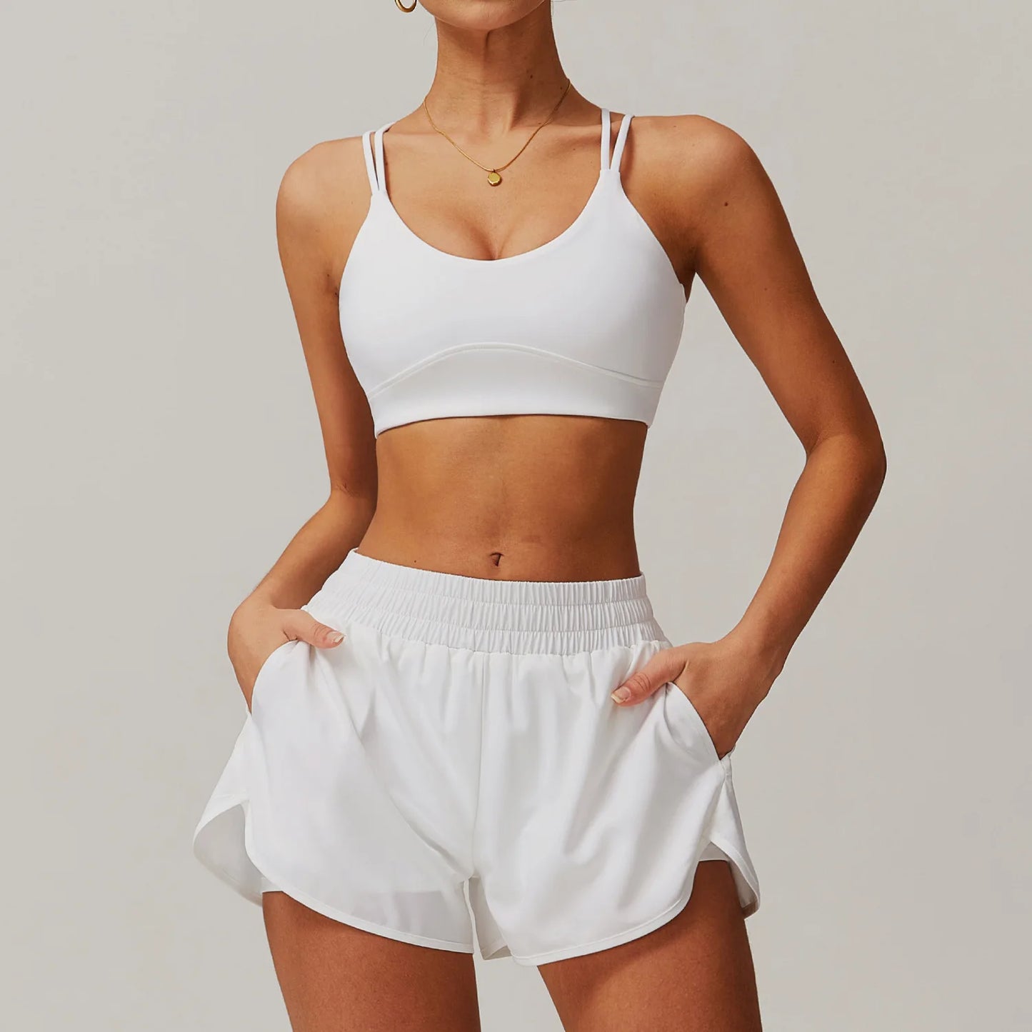 Conjunto deportivo de 2 piezas para mujer, chándal para correr, entrenamiento, con cremallera, pantalones cortos de manga larga, ropa de yoga, ropa deportiva