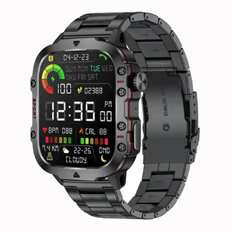 Reloj inteligente QX11 para hombre y mujer, pantalla grande de 1,96 pulgadas, HD, Bluetooth, llamadas SOS, asistente de voz, rastreador de actividad física deportivo