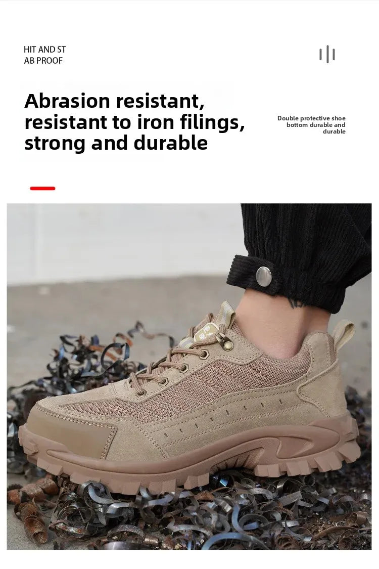 Spring New Men's Steel Toe Safety Shoes Breathable Work Shoes Anti Crush And Piercing High Temperature Resistant Wear Proof