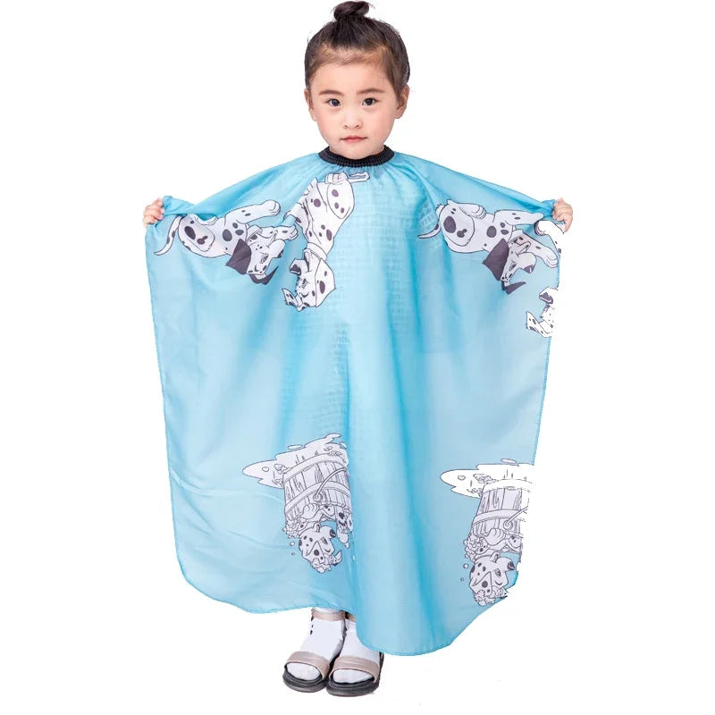 Capa de peluquería con dibujos animados para niños, capa profesional de peluquería, bata de corte impermeable, suministros para el cuidado del cabello
