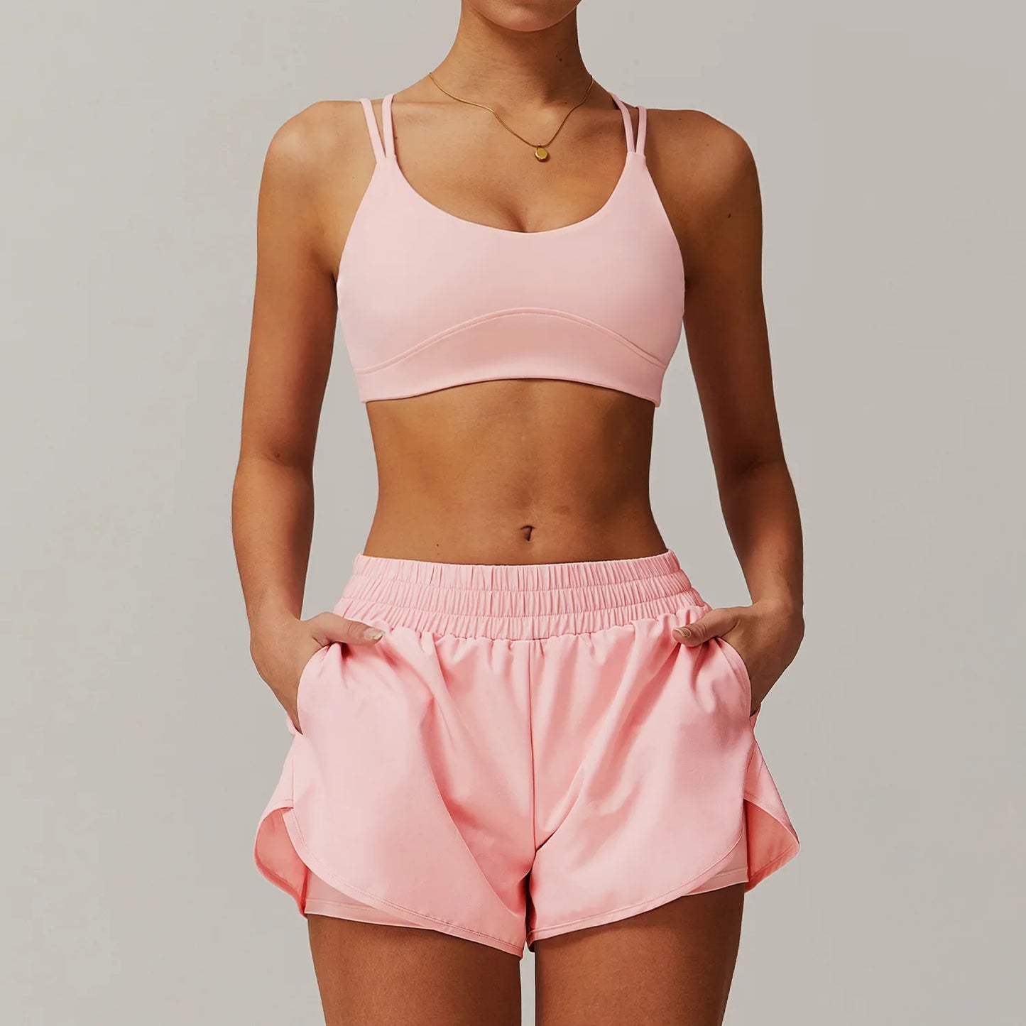 Conjunto deportivo de 2 piezas para mujer, chándal para correr, entrenamiento, con cremallera, pantalones cortos de manga larga, ropa de yoga, ropa deportiva