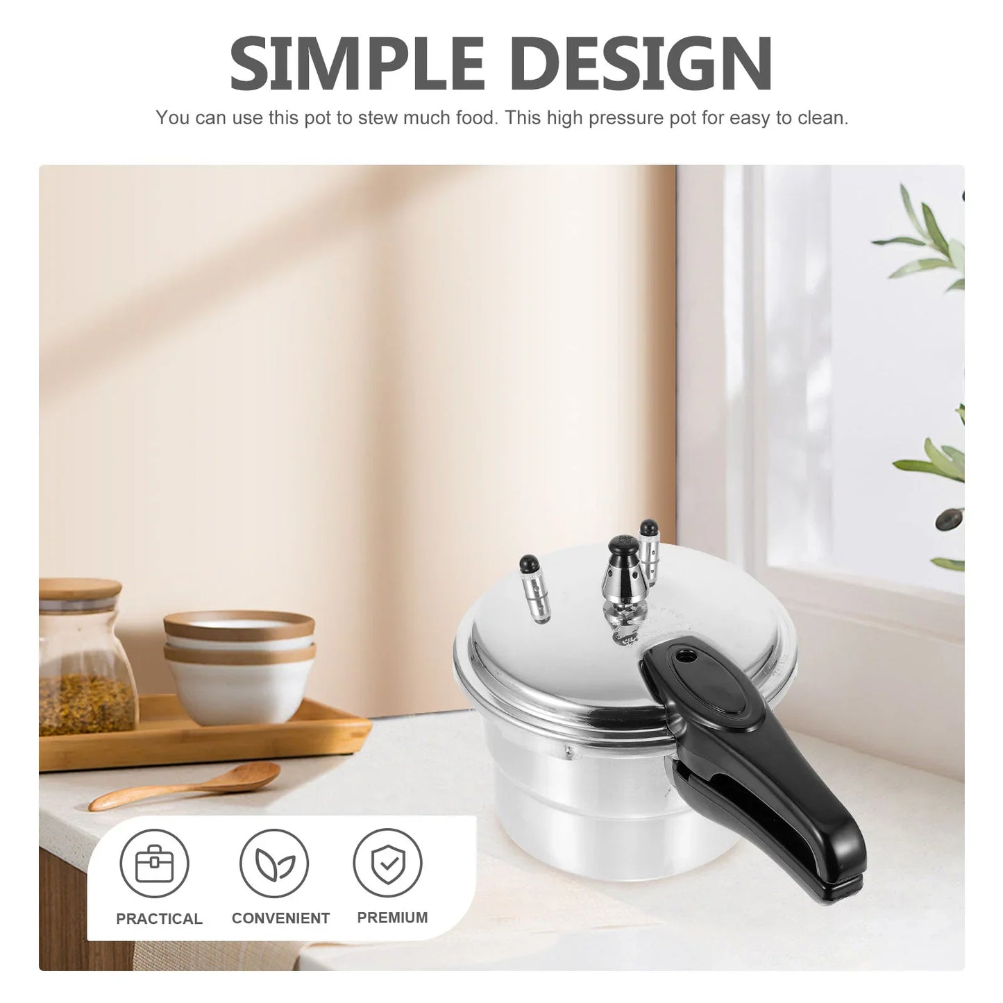Olla a presión de acero inoxidable para cocinar al vapor verduras, olla múltiple, espesa y segura
