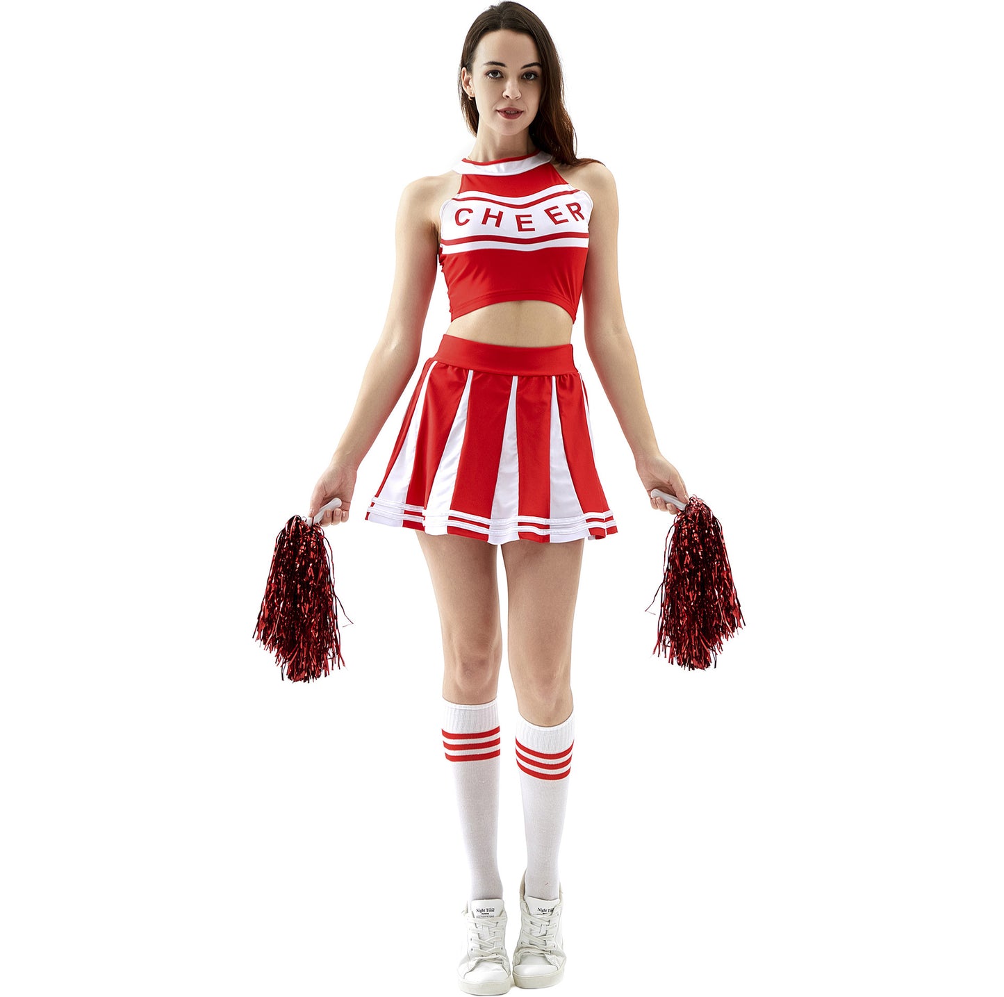 New sexy female student cheerleading costume women's adult cheerleading uniform dance uniform sleeveless crop top with mini p