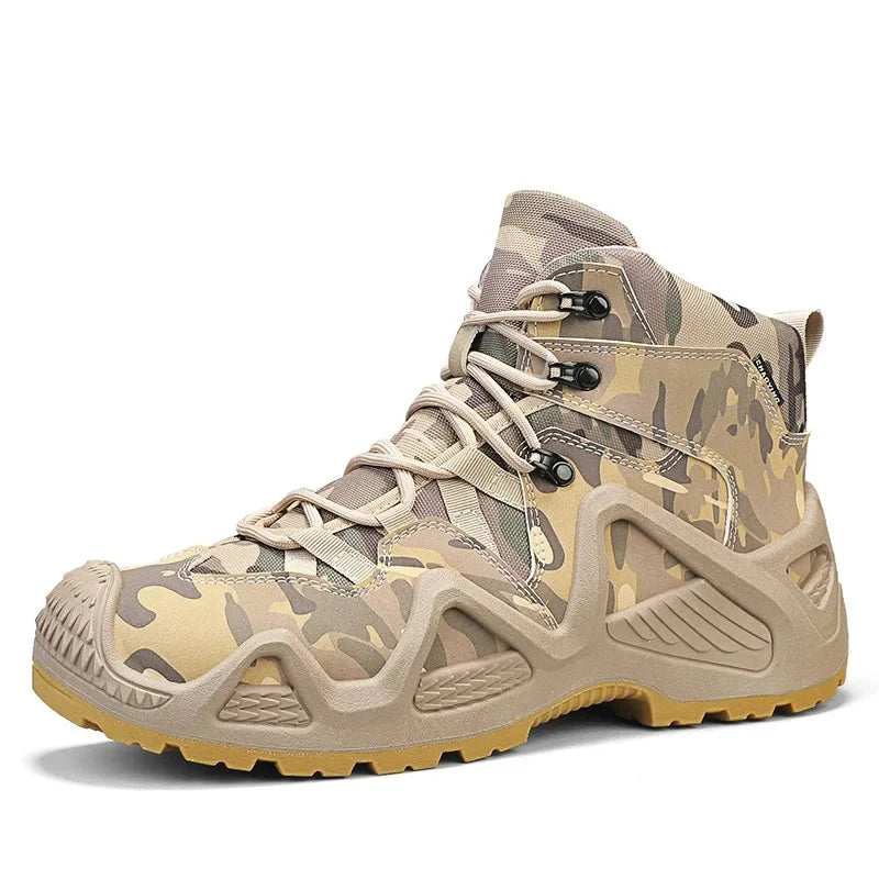 Botas de escalada altas para hombre, antideslizantes, de algodón grueso y cálido, con forro polar, para exteriores, otoño/invierno, talla grande